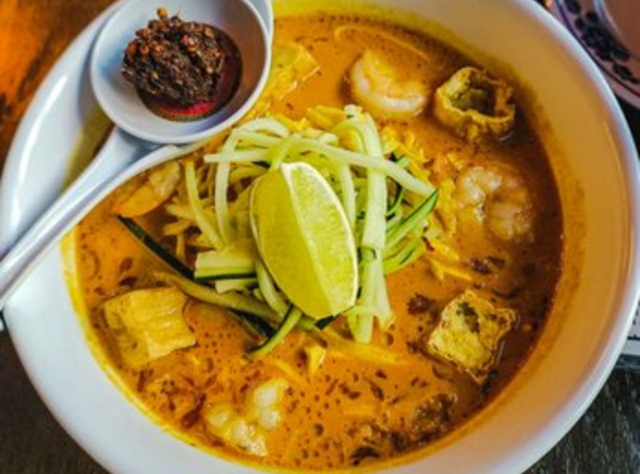 Tofu Laksa Lemak (Curry Noodle Soup) by Chefs Lucy and Mel