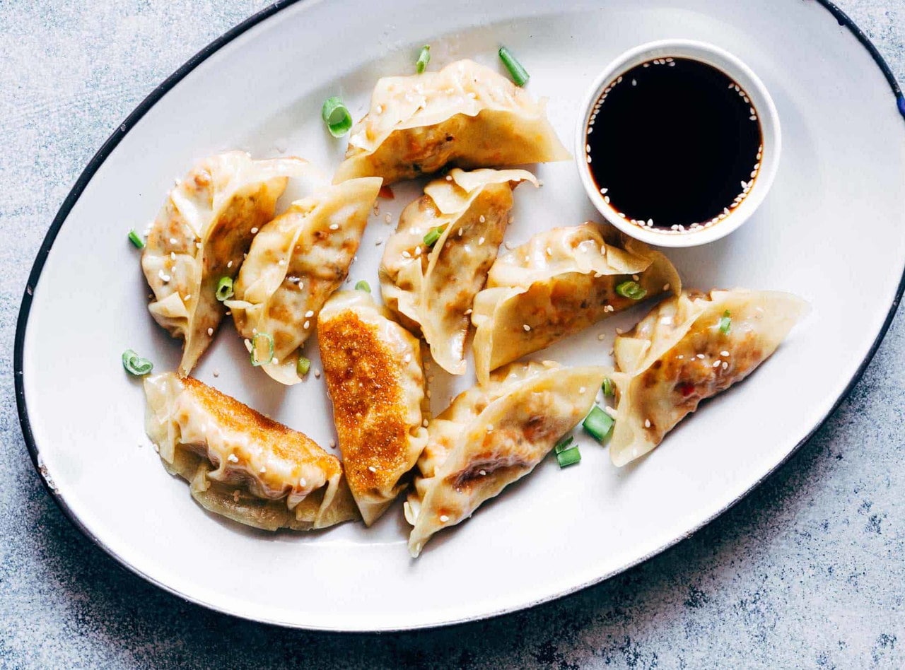 Chicken Gyoza with Dipping Sauce by Chef Yoyo & Tim King