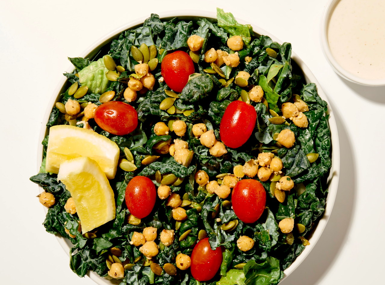 BYO Kale Caesar Salad with Chickpeas by Chef Matt Hunt