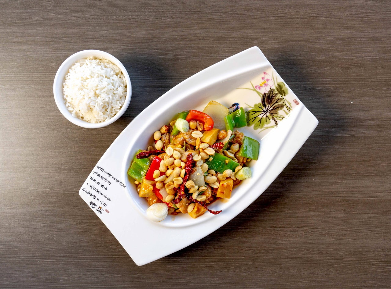 Gluten Free Kung Pao Chicken Plate by Chef James Zhou