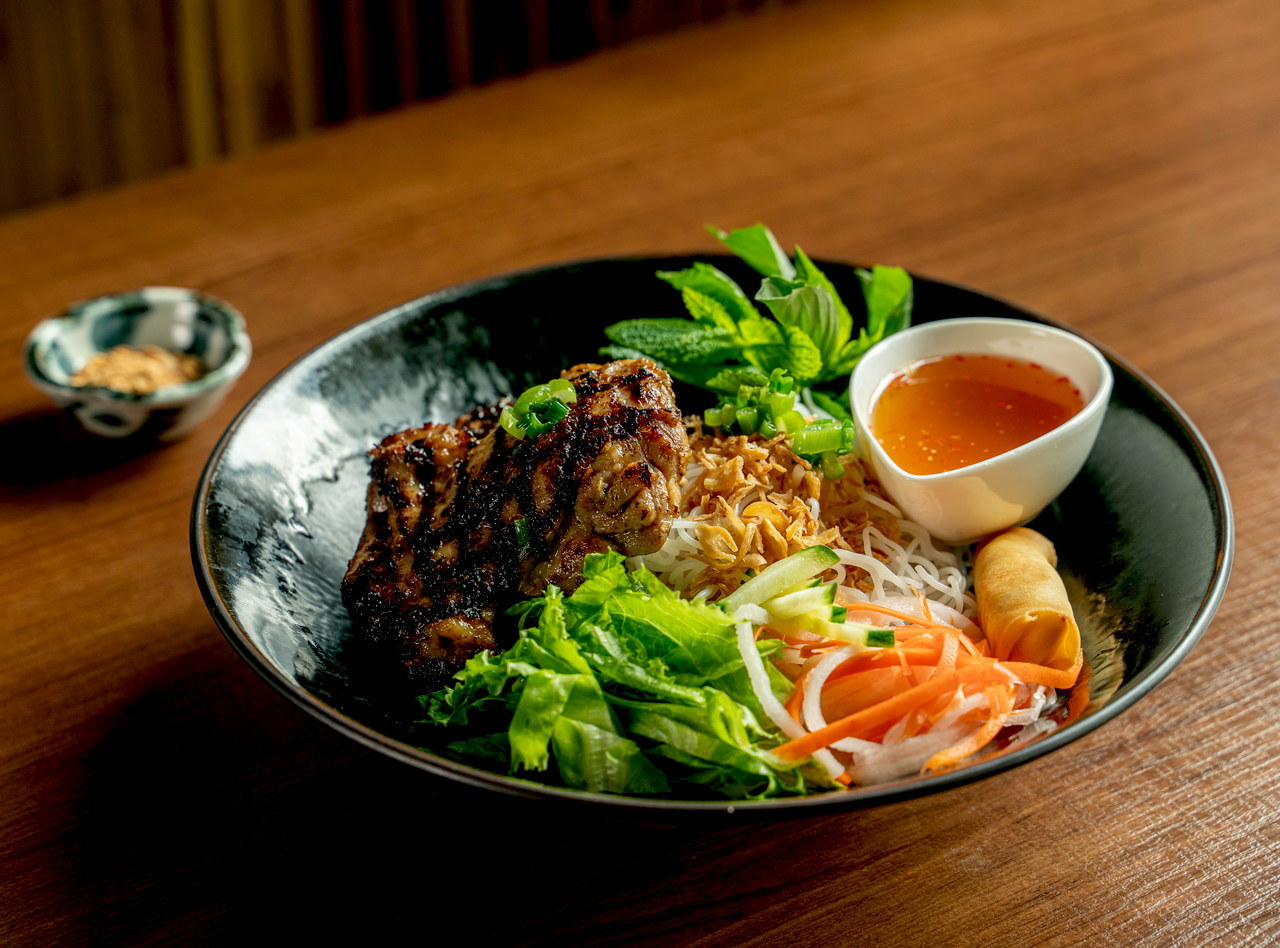 Shellfish Free Lemongrass Chicken Vermicelli Bowl by Chef Kevin Nguyen