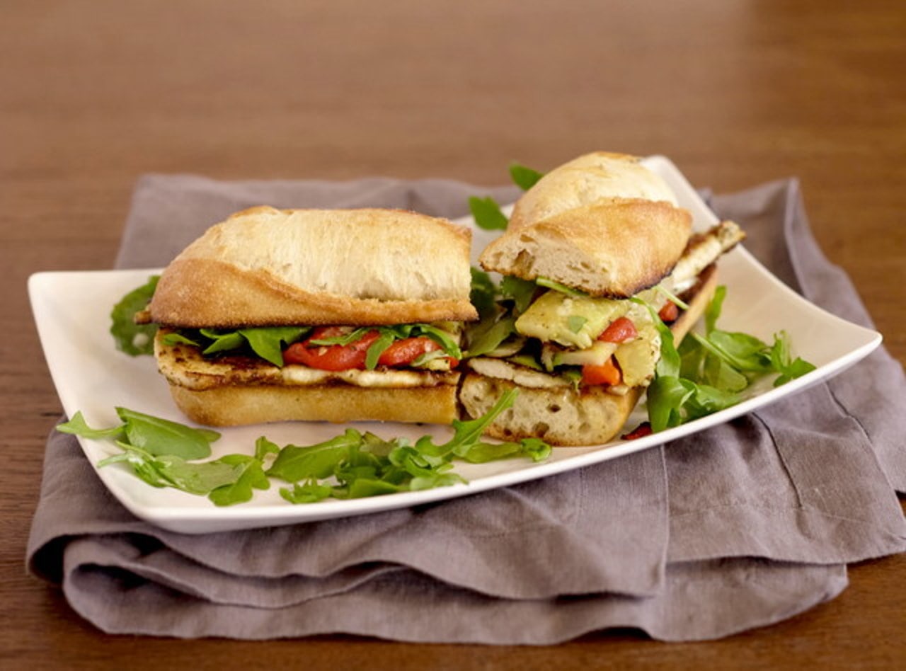 Chicken Pesto Baguette Sandwich by Chef Lilly Gjekmarkaj