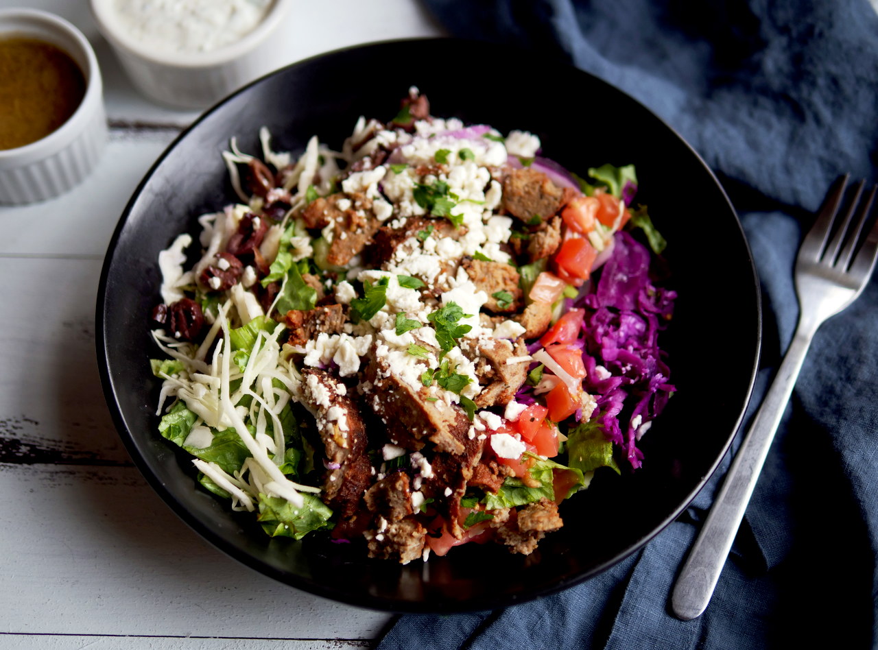 Lamb & Beef Gyro Salad by Chef Jood Elasmar
