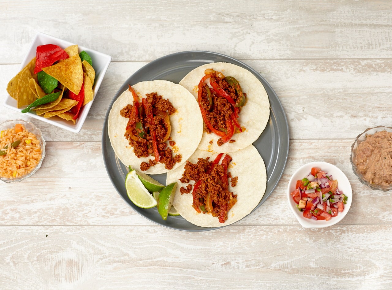 Gluten Free Soyrizo and Veggie Tacos and Chips Boxed Lunch by Chef Frankie Morales - Cocina