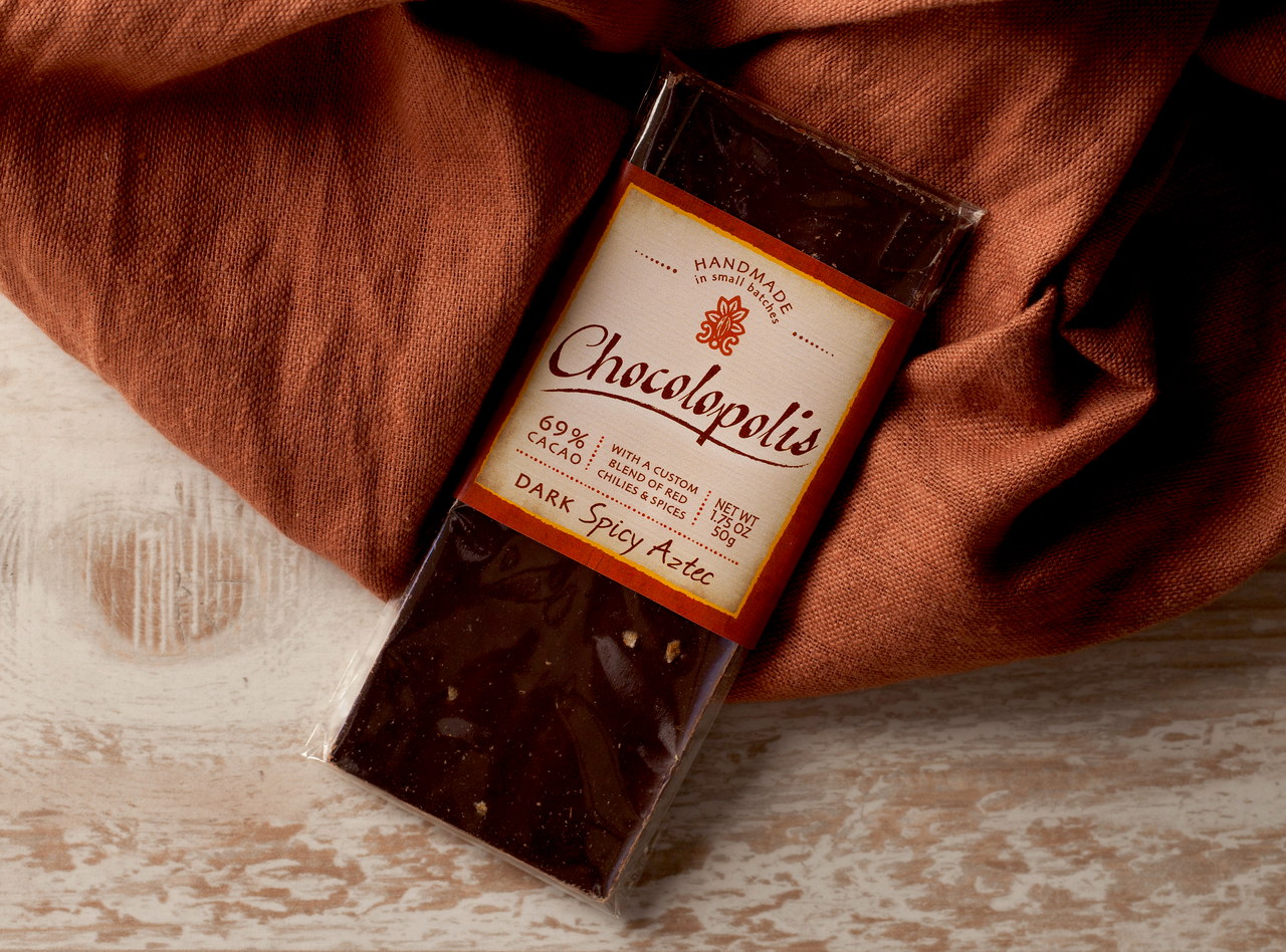 Spicy Aztec Dark Chocolate Bar by Chocolopolis