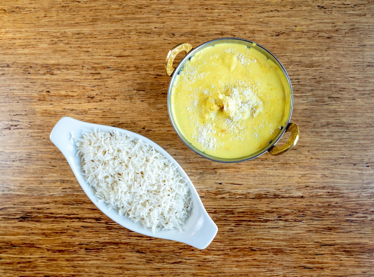 Lamb Coconut Curry Plate by Chef Sukhchain Singh