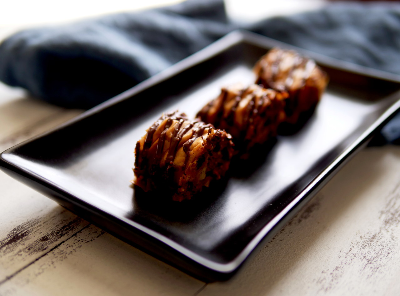 Mini Chocolate & Peanut Baklava by Chef Jood Elasmar