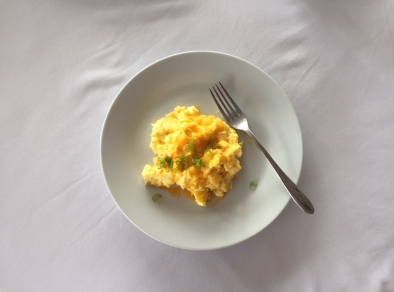 Scrambled Eggs with Cheddar Cheese by Chef Audemar Leon & Team