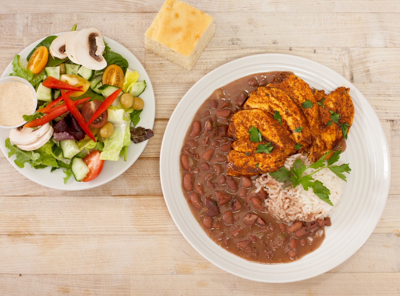 Jemil's Blackened Chicken Combo Plate by Chef Jemil Aziz Johnson