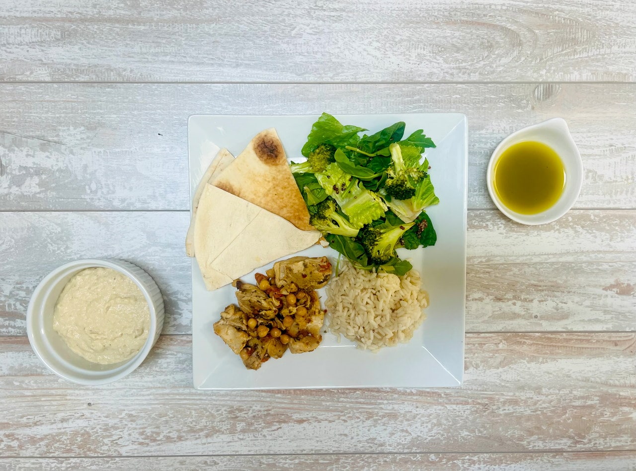 Mediterranean Spiced Chicken with Cilantro Plate by Chef Andrea Ryan