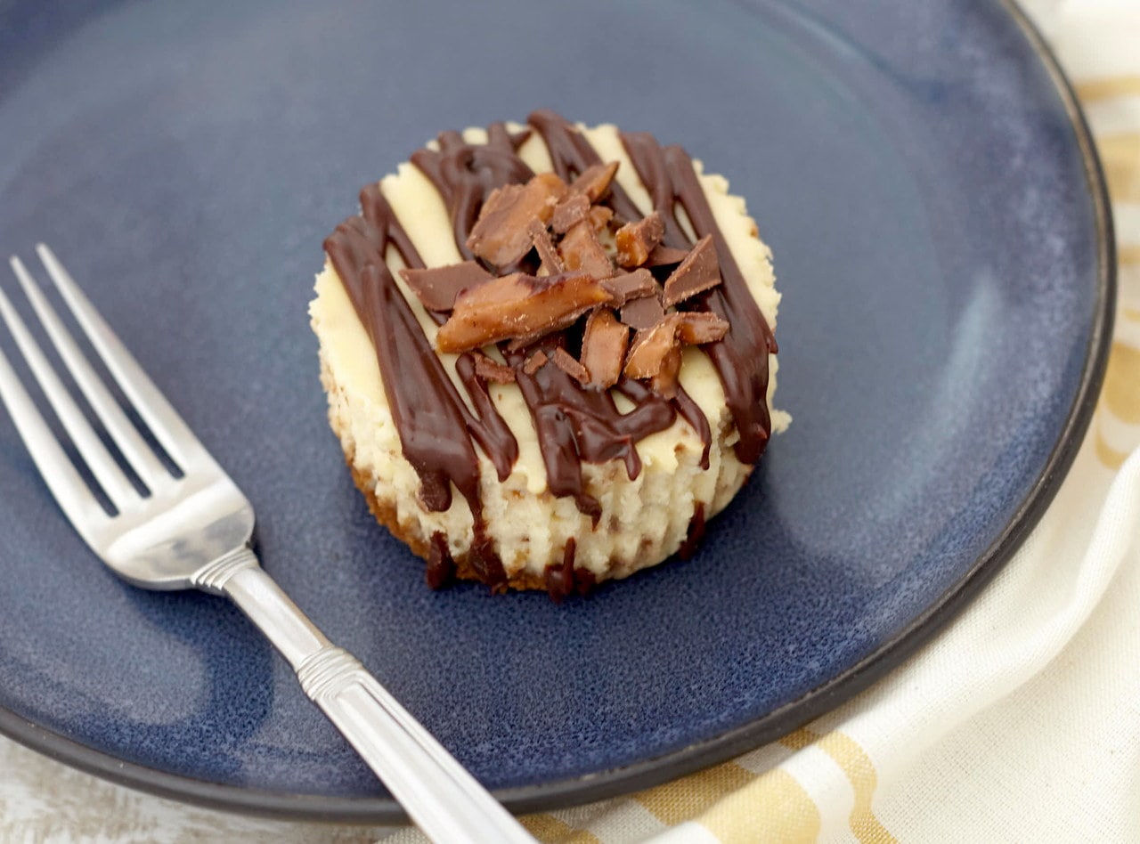 Mini Chocolate Toffee Cheesecakes by Chef Diane Conley