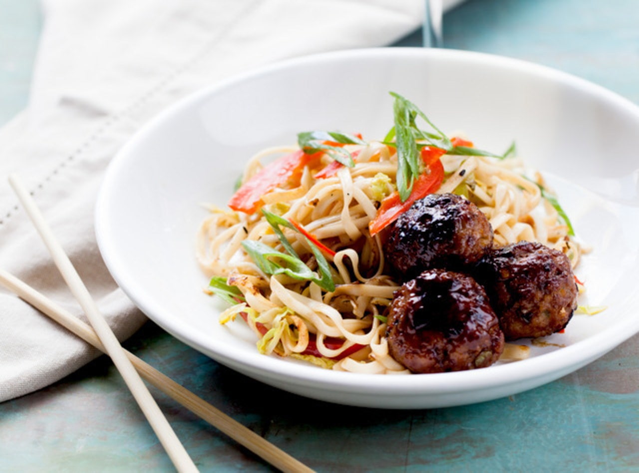 Sesame Ginger Pork Meatballs with Chow Mein by Chef Prakash Niroula