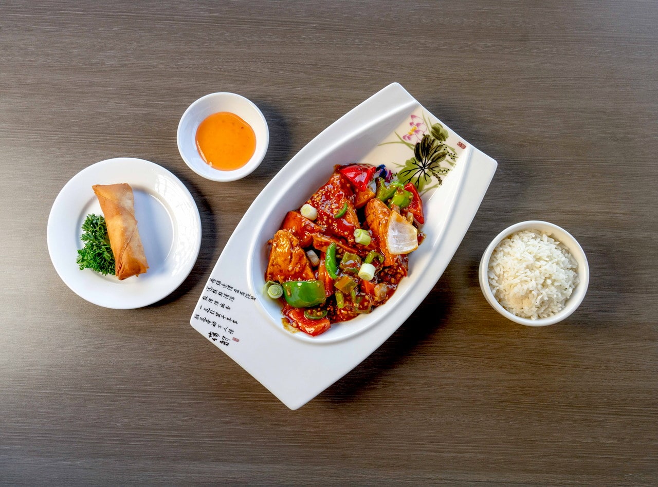 Fried Tofu Szechuan Style Plate by Chef James Zhou