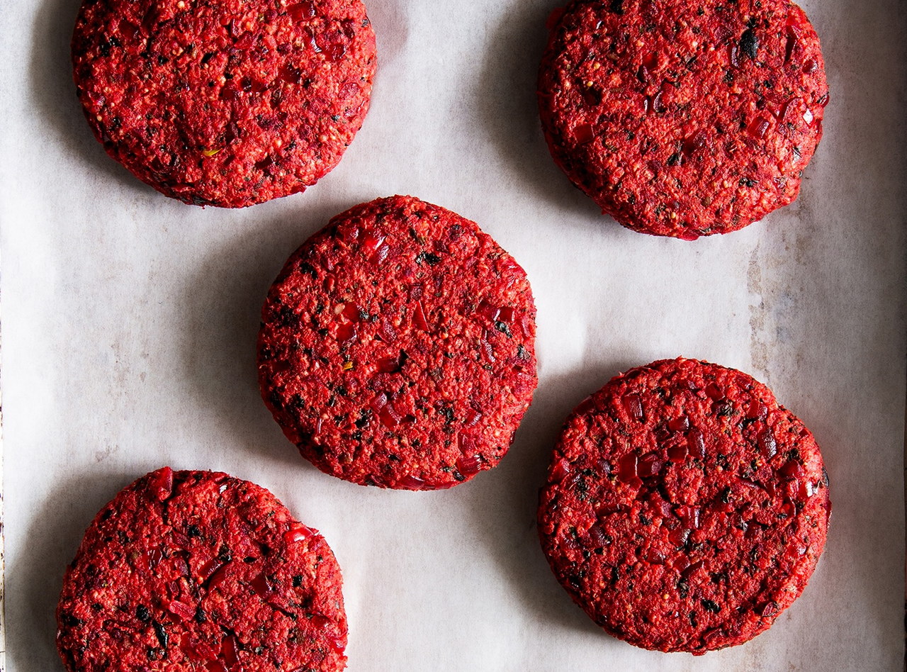 Smoky Beet & Walnut Patties Plate by Heidi Finley