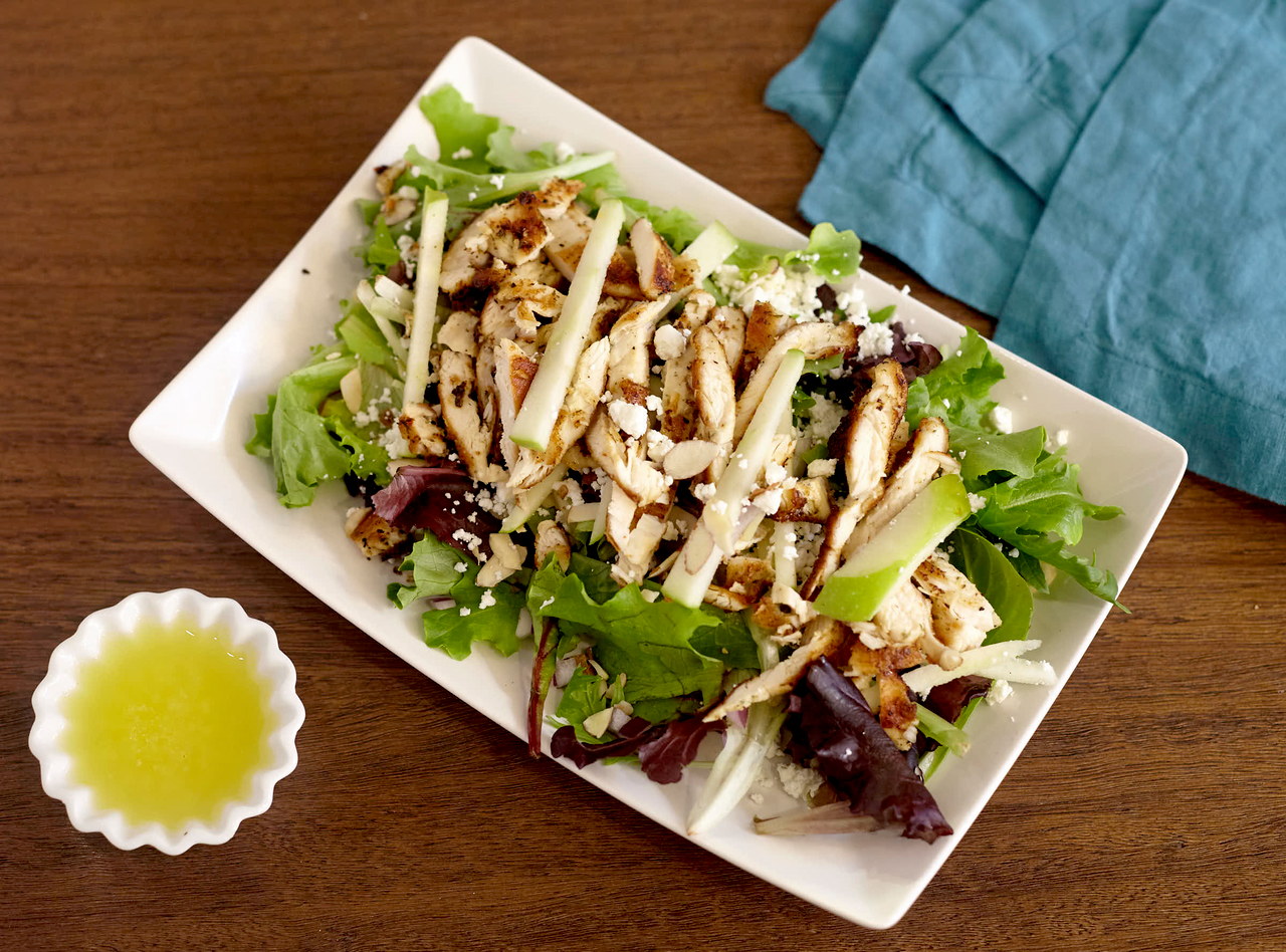 Chicken, Apple and Goat Cheese Salad with Apple Vinaigrette by Chef Lilly Gjekmarkaj