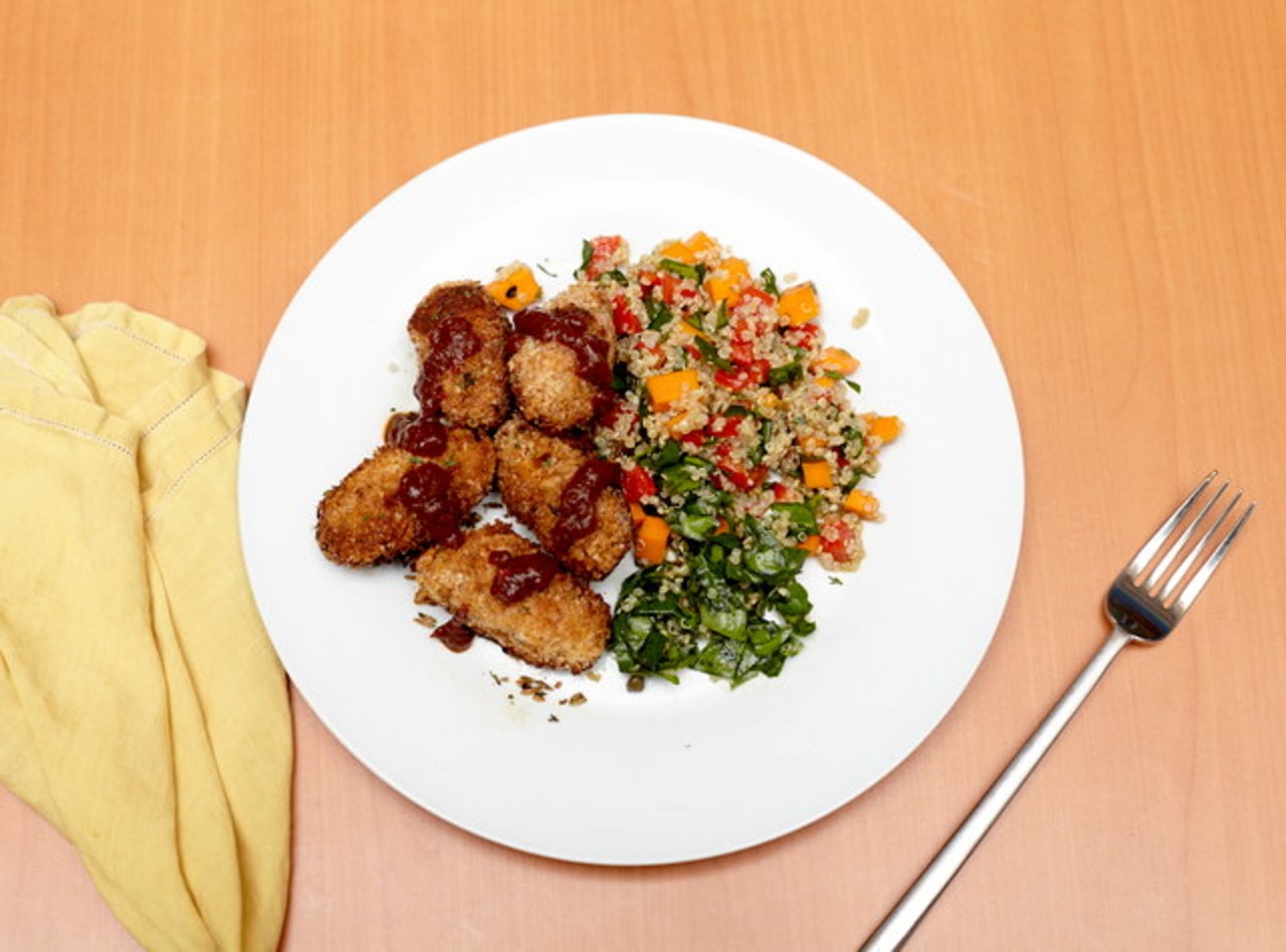 White Bean and Squash Fritter Boxed Lunch by Chef Jesse & Ripe Catering Team